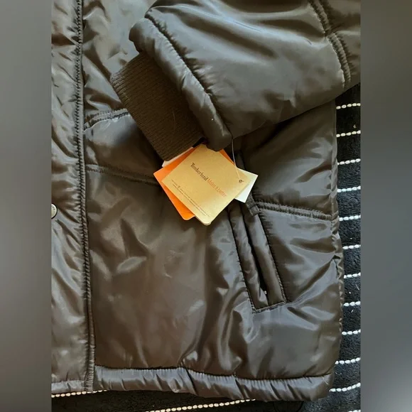 NWT. Timberland Dark Brown Puffer Coat. Sz L. - Picture 2 of 15